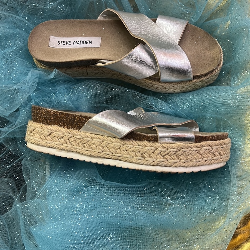 Metallic Espadrille Sandals.